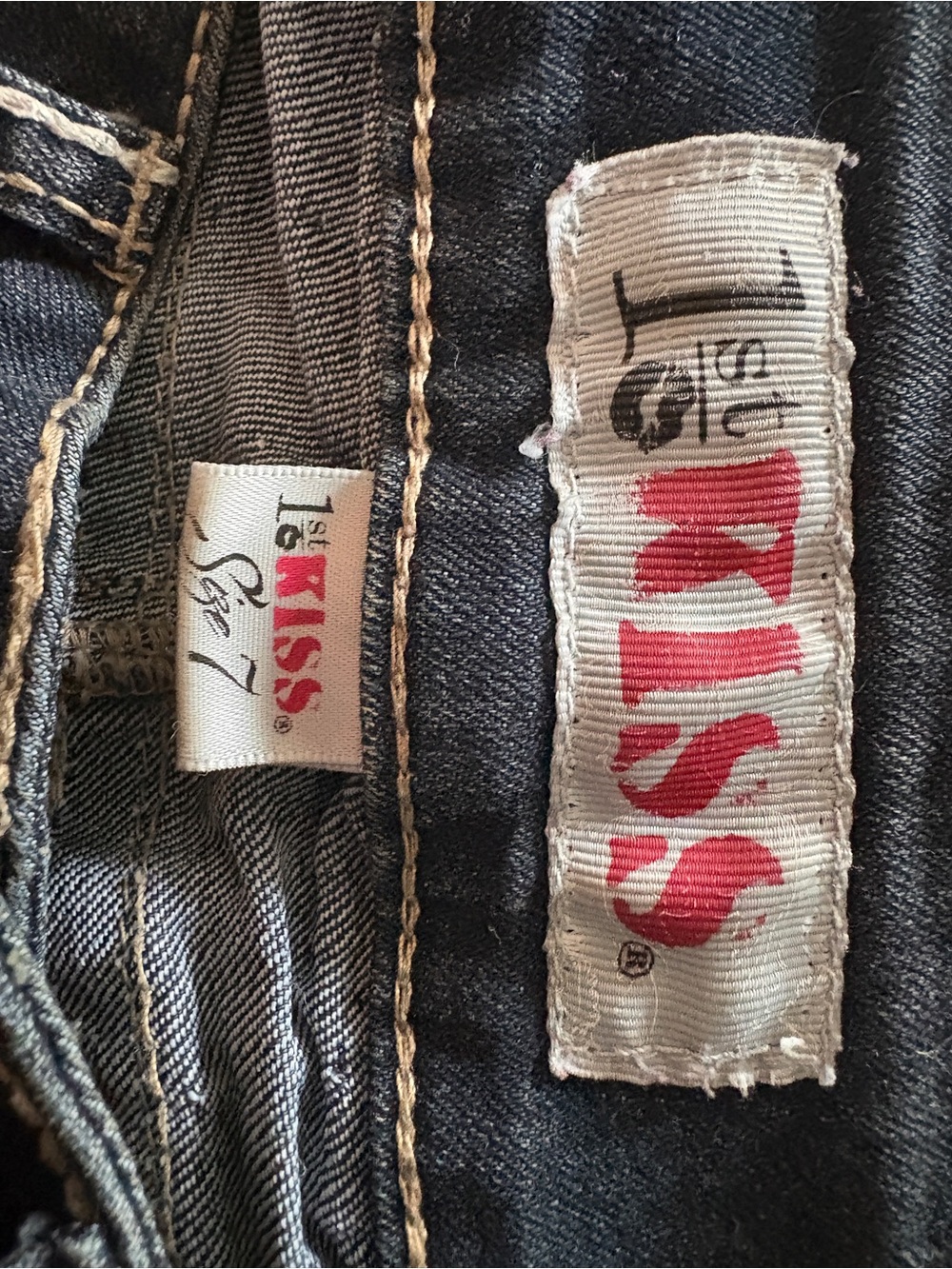 1st kiss lowrise skinny jeans dark blue denim